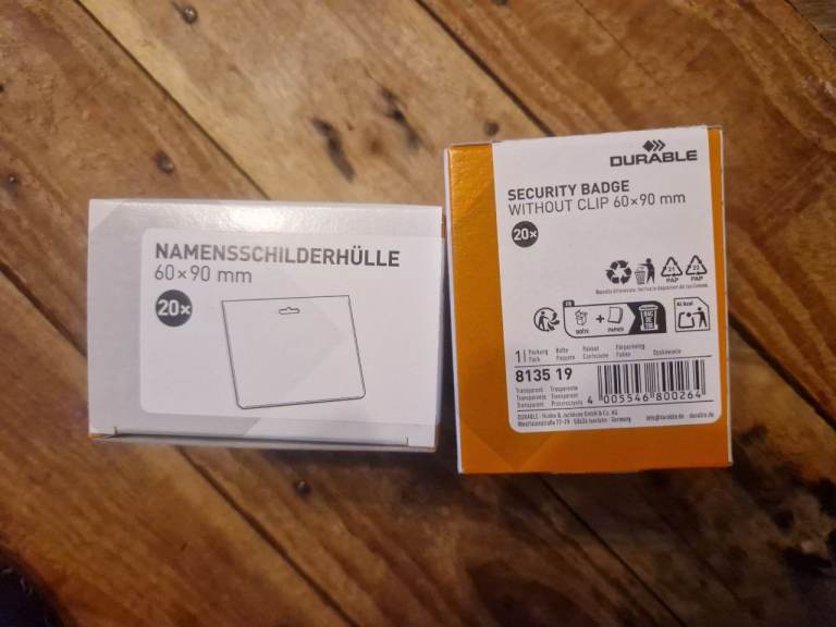 40 clear name badges - 60 x 90mm