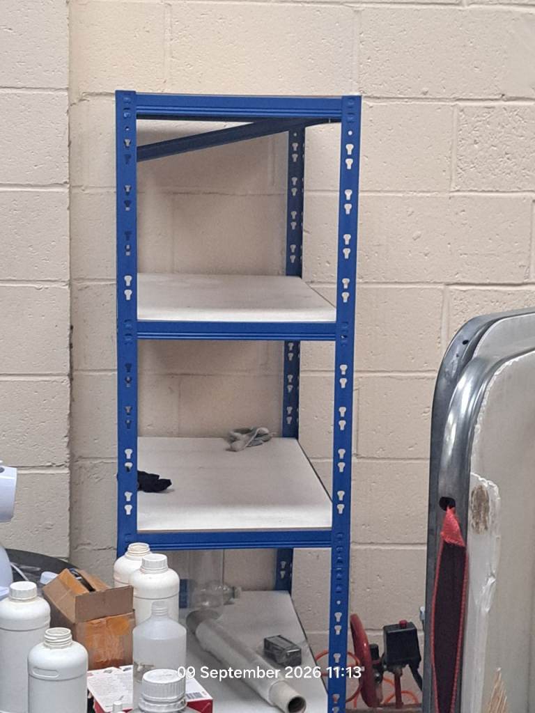 Blue Metal Garage / Warehouse/  Workshop Shelving Racking £30 Each Approx. 20