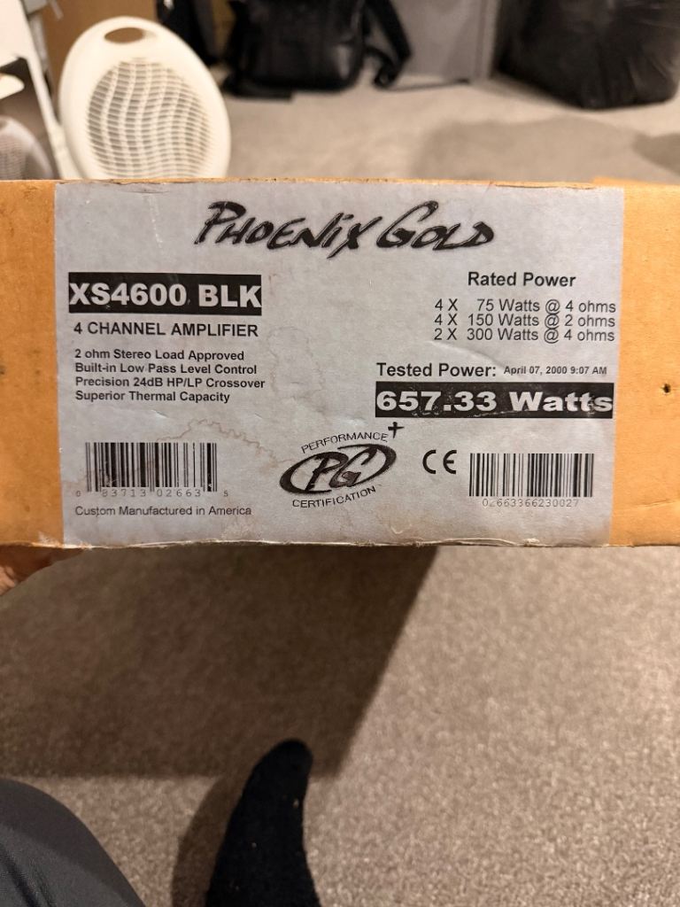 Phoenix Gold XS4600 BLK 4 channel amplifier 