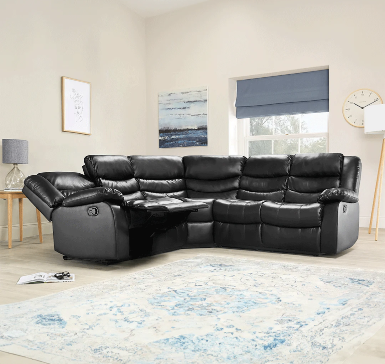 New L Shape Corner & 3+2 Fabric / Leather Recliner Sofa | Free Delivery