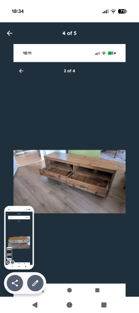 Wooden TV Unit with Storage Drawers – Good Condition