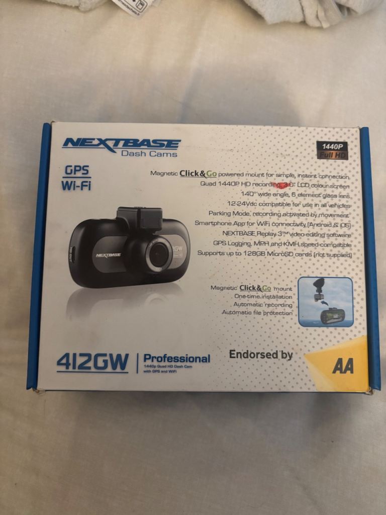 BRAND NEW next base dash cam 412gw 
