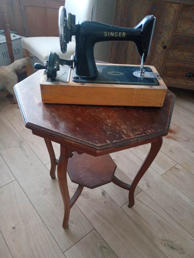 Antique hexagonal table