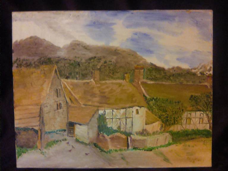 Oil on canvas, Church Stretton , Shropshire scene.