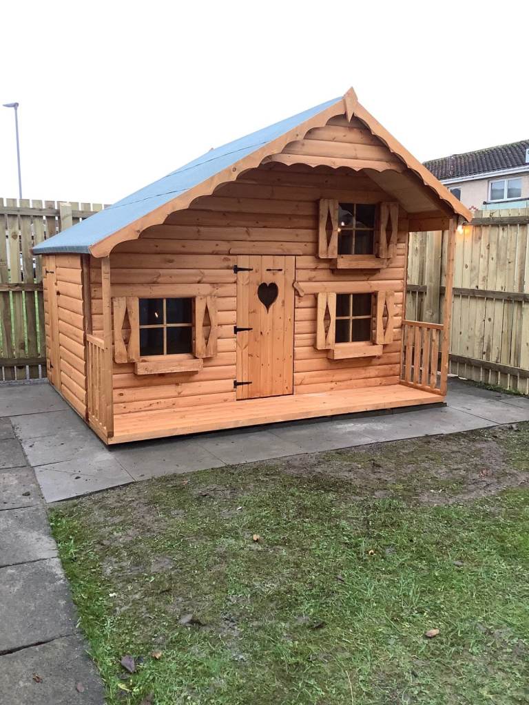 8x10 Upstairs kids Playhouse 20mm Log effect 