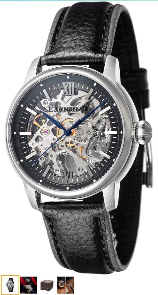 Gents, mens, automatic skeleton watch, new in box