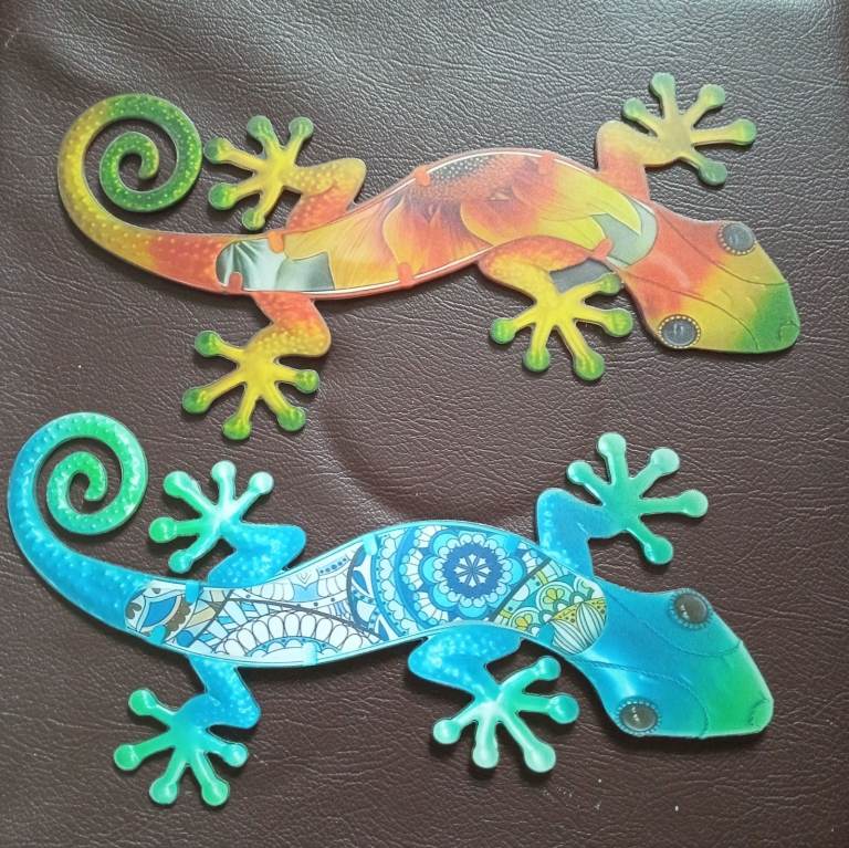 2D Acrylic Gecko wall art - x4 - New