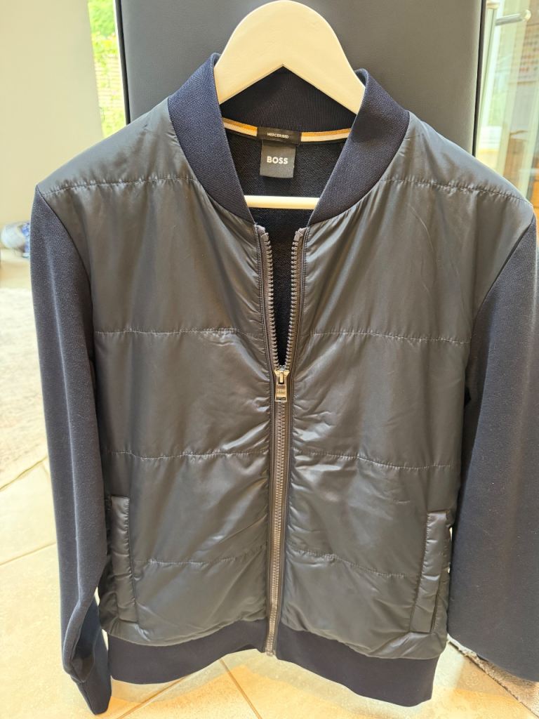 BOSS Mens Bomber Jacket - Navy, Excellent Condition