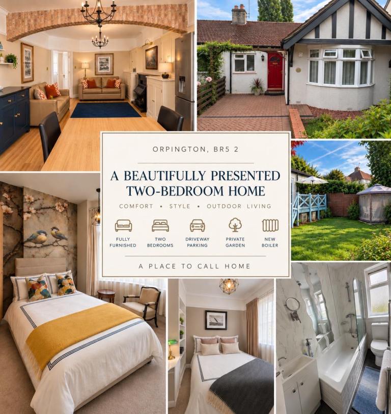Beautifully Presented 2-Bedroom Home | Fully Furnished | Private Garden & Driveway -Orpington BR5