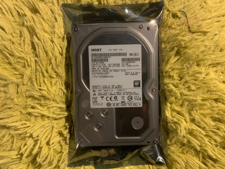 2TB Hard Drive 7200 RPM SATA 6.0 Gb External Hard Drive Hardrive HGST Used Hard Drive