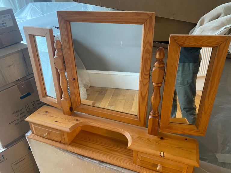 Handmade solid pine dressing table mirror 