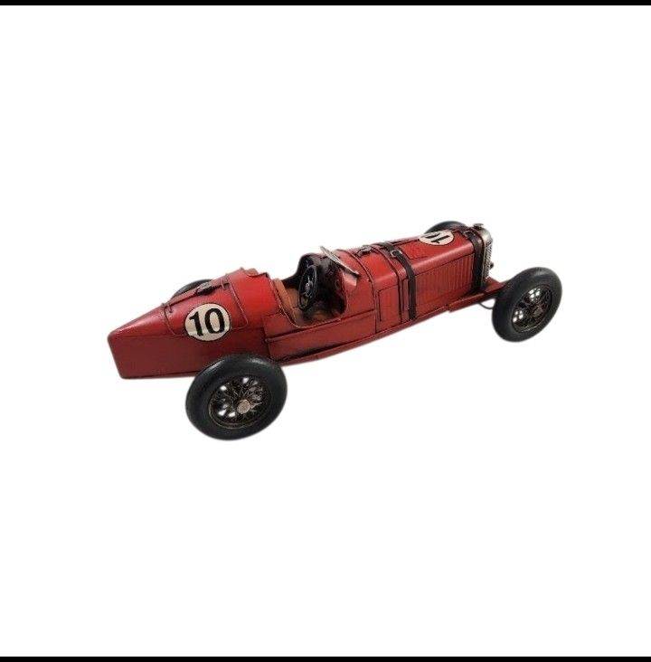 Retro Red Boat Tail Racing Car Model - Metal, 32.5cm