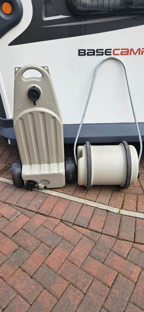 Water hog barrel and grey waste caddy 