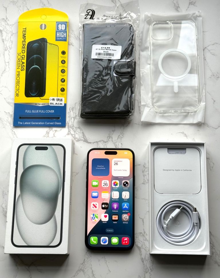 Apple iPhone 15 Plus 128GB Unlocked Black Boxed+ New Accessories  