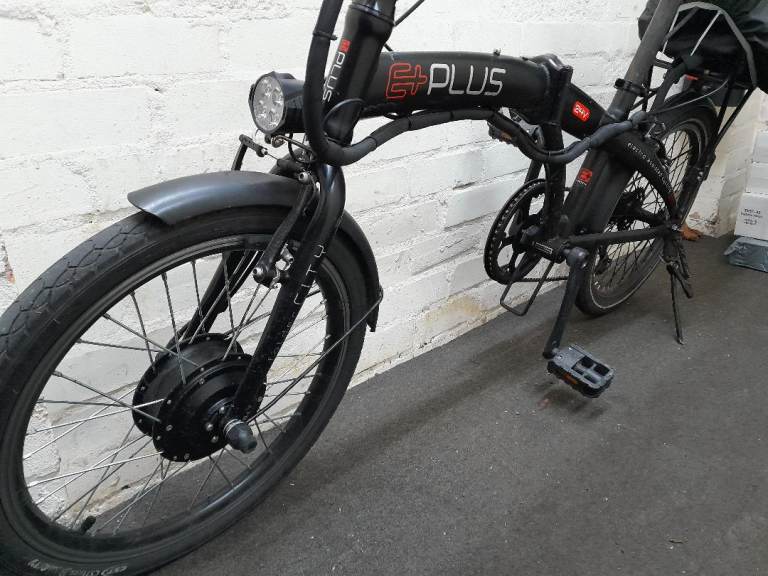 E+ PLUS 36V 250w Motor Black Folding E-Bike 21mph
