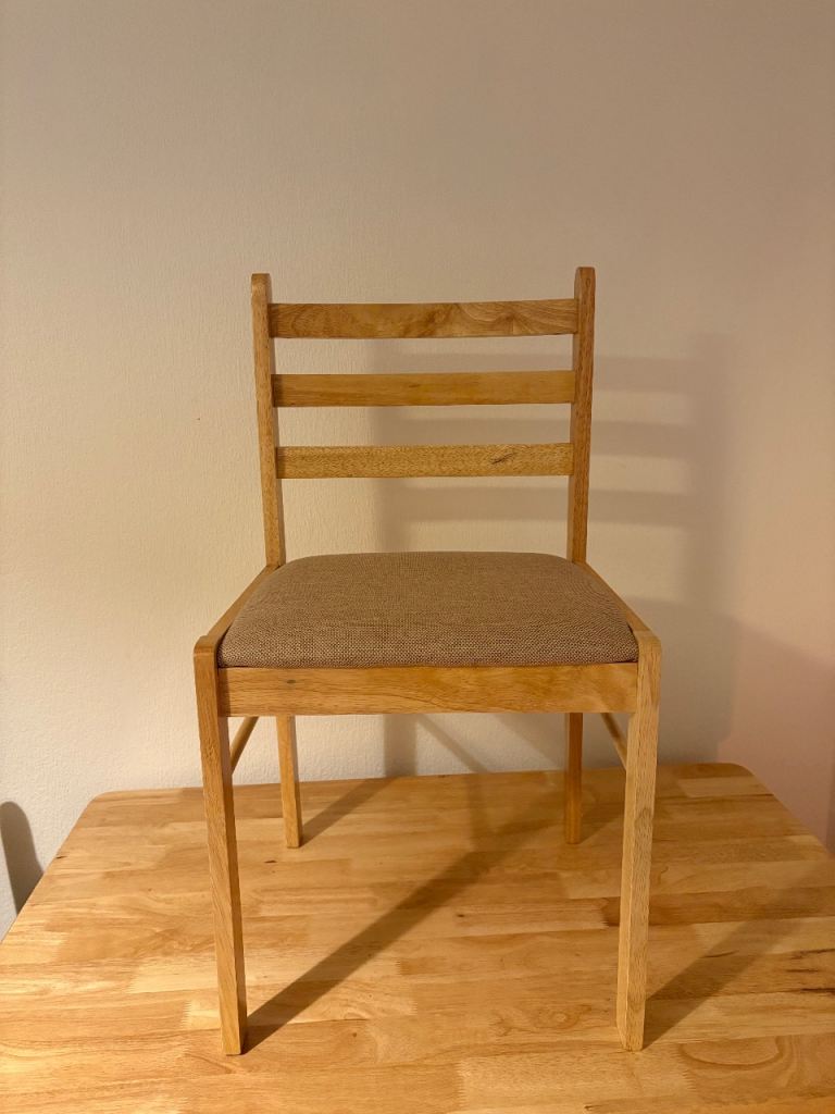 Light Wooden Table and Three Chairs 
