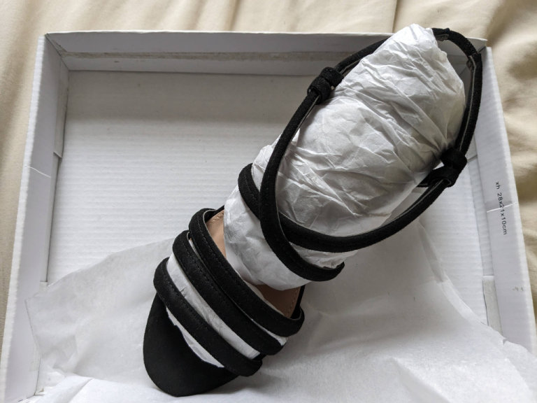 Dorothy Perkins Black Barby Triple Strap Sandals - Size 4