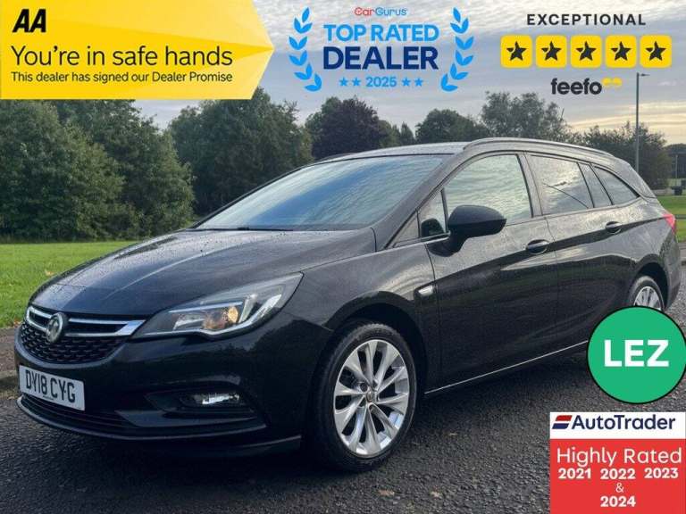 2018 Vauxhall Astra 1.4i Design Sports Tourer 5dr Petrol Manual Euro 6 (100 ps) Estate Petrol Manual