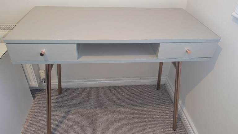 Habitat Valence 2 Drawer Office Desk - Grey & Rose Gold