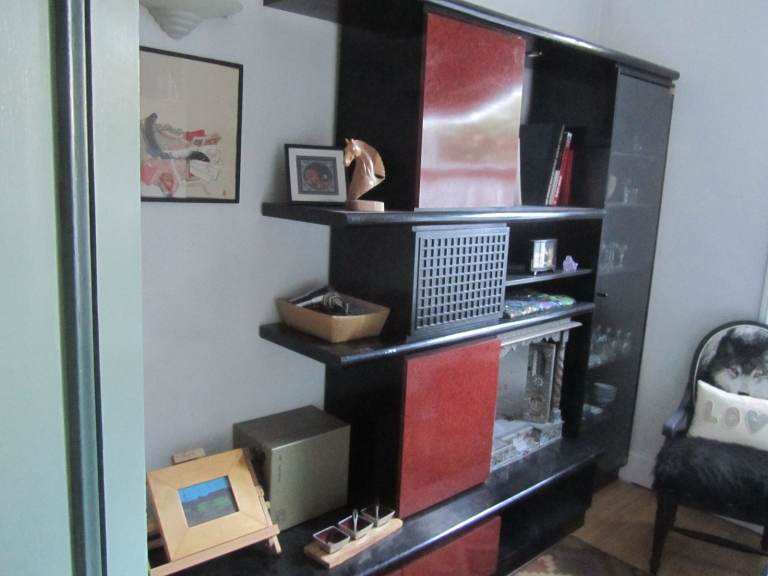 70's red - black original custom made drinks, book, display cabinet, t.v stand.