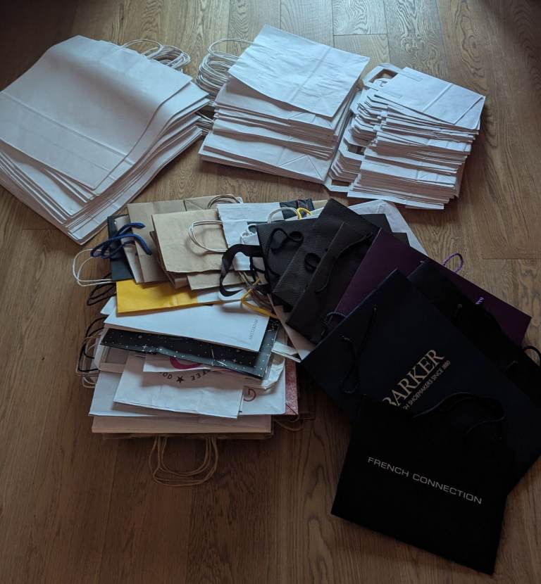 VERY LARGE COLLECTION OF 200+ PAPER BAGS (not all pictured, as keep on adding!)