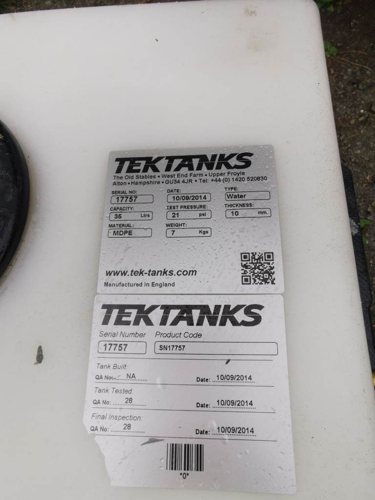 Campervan water tank 