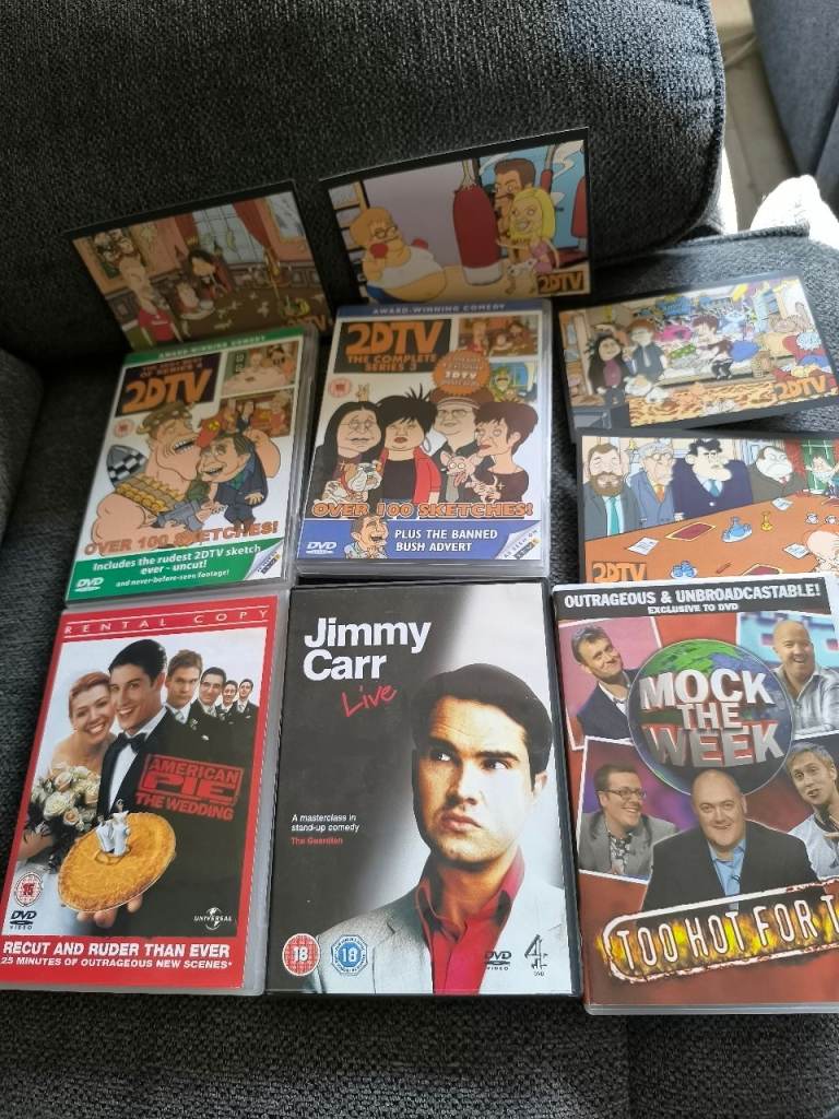 5 comedy DVDs - Jimmy Carr, Mock the Week, 2DTV, American Pie