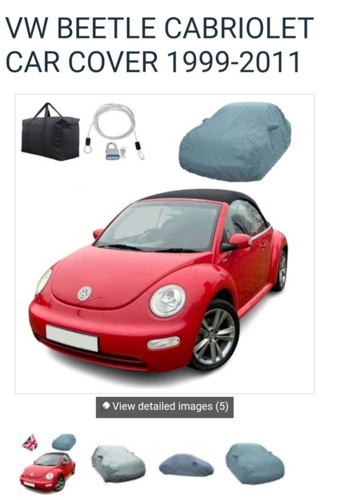 Vw Beetle convertible winter cover