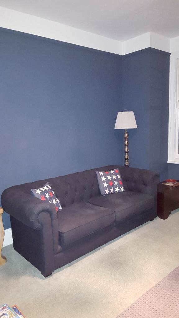 FREE 3 seater Chesterfield style blue sofa