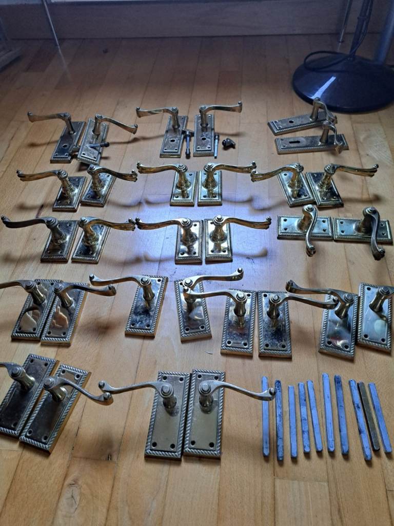 Brass Door Handles - Rope Design