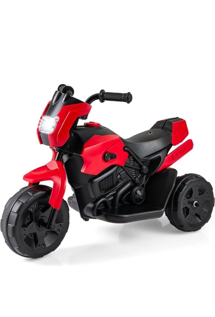 Red Kids Electric Motorbike Trike | 6V Battery Powered Ride-On Toy Ages 3-6 | New