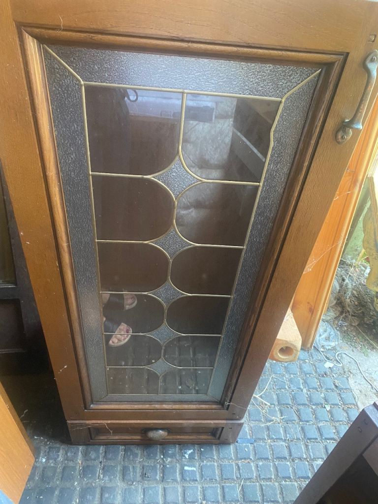Wooden Display Cabinet with Drawer