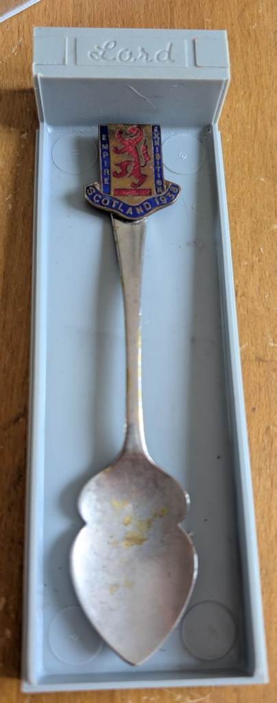 1938 Scotland Empire Exhibition Glasgow Souvenir Spoon in Box