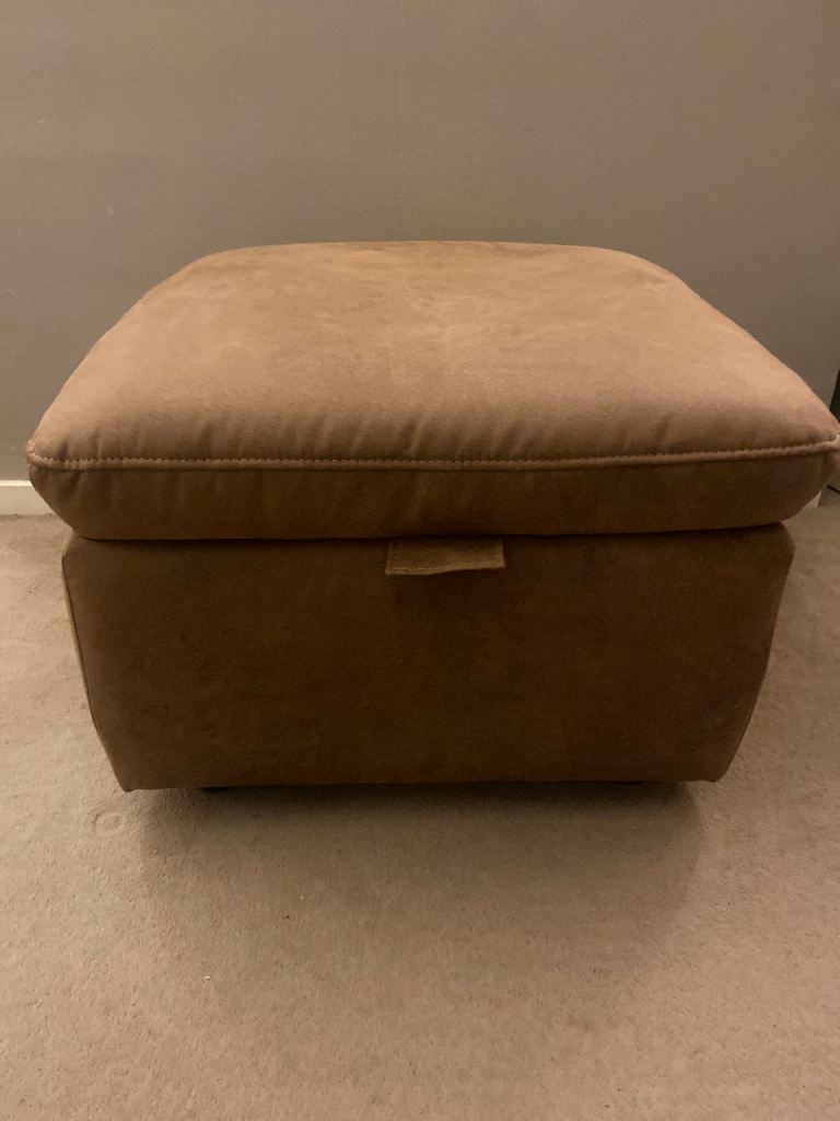 NEW La-Z-Boy Storage Footstool in Soft Brown Fabric