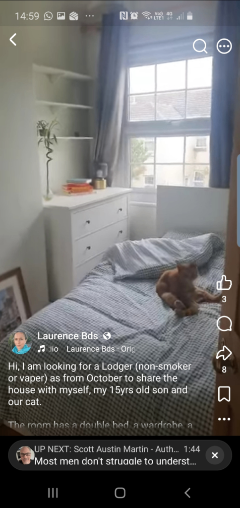 furnished double bedroom 