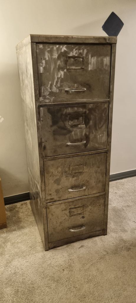 Vintage retro metal filing cabinet