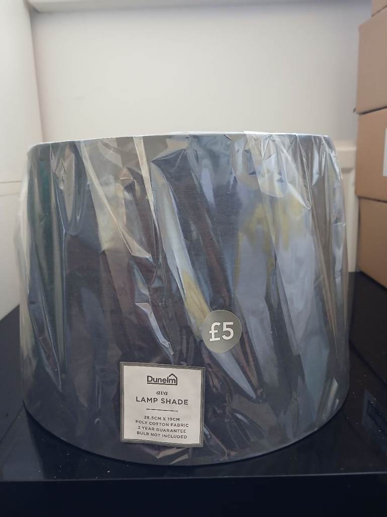 New Dunelm Grey Drum Lampshade – Still Wrapped