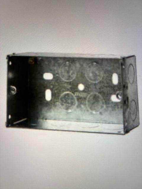 New 40 x Appleby Twin Double 2 Gang 35mm Metal Pattress Back Box Electrical Wall Socket