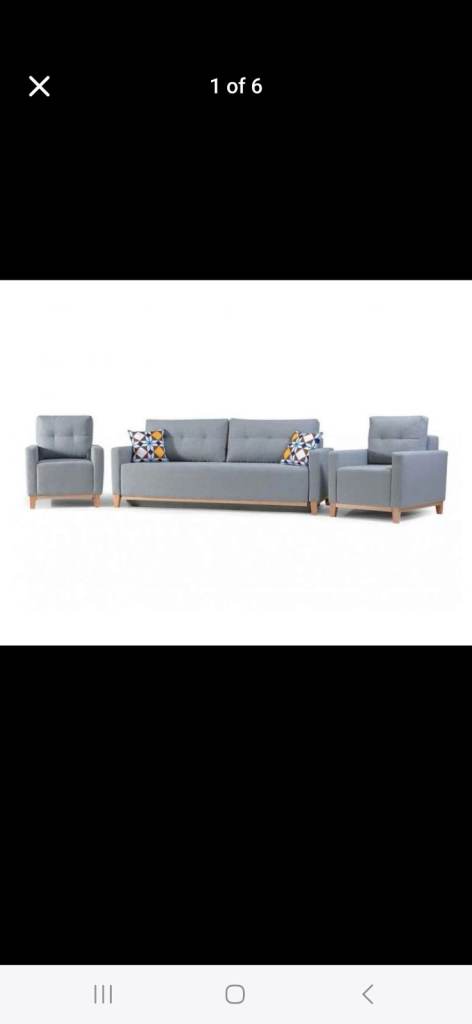 Sofa bed set + 2 Armachairs
