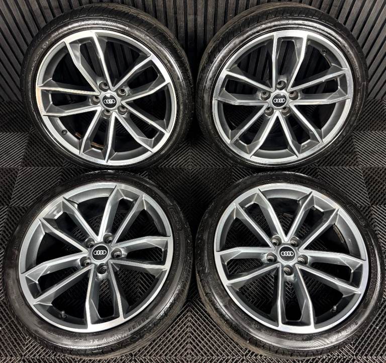 19'' GENUINE AUDI A5 S LINE S5 5 DOUBLE SPOKE ALLOY WHEELS ALLOYS TYRES