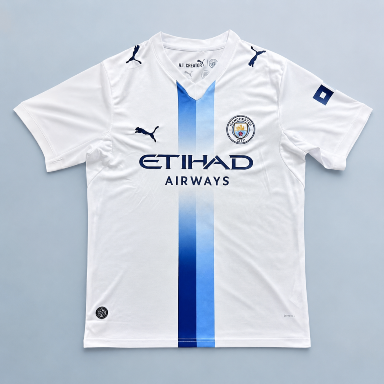 Manchester City short-sleeve football jersey created by Puma.