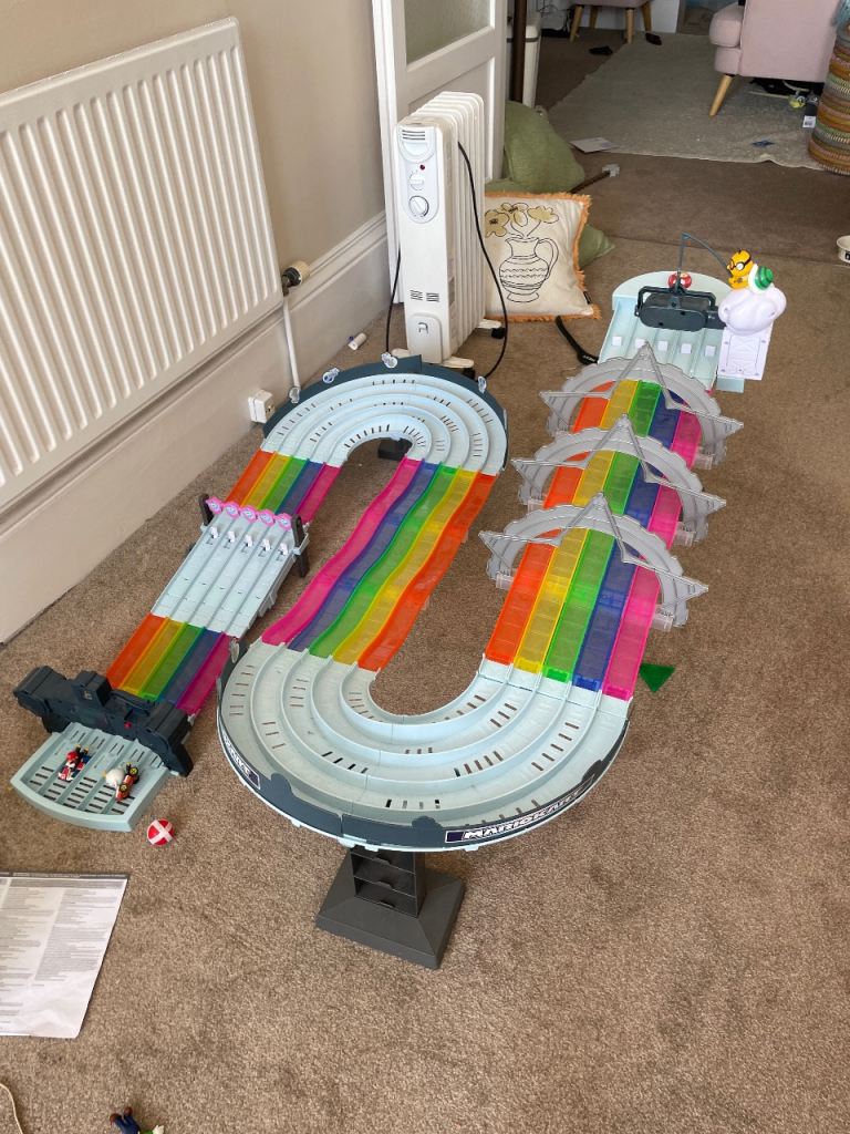 Mario Kart Rainbow Road racing track 