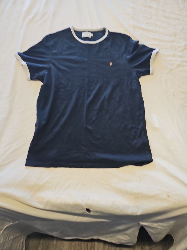 Farah Vintage Men's Navy Ringer T-Shirt  F542