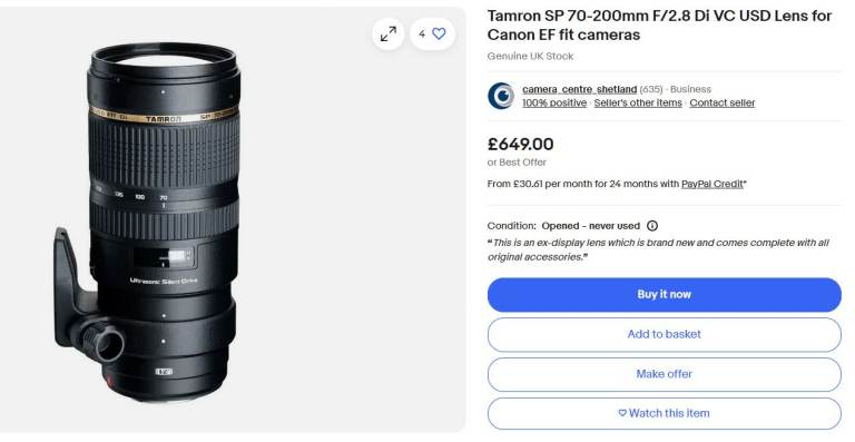 Tamron SP 70-200mm f2.8 Di VC USD PRO for Canon ! BARGAIN !