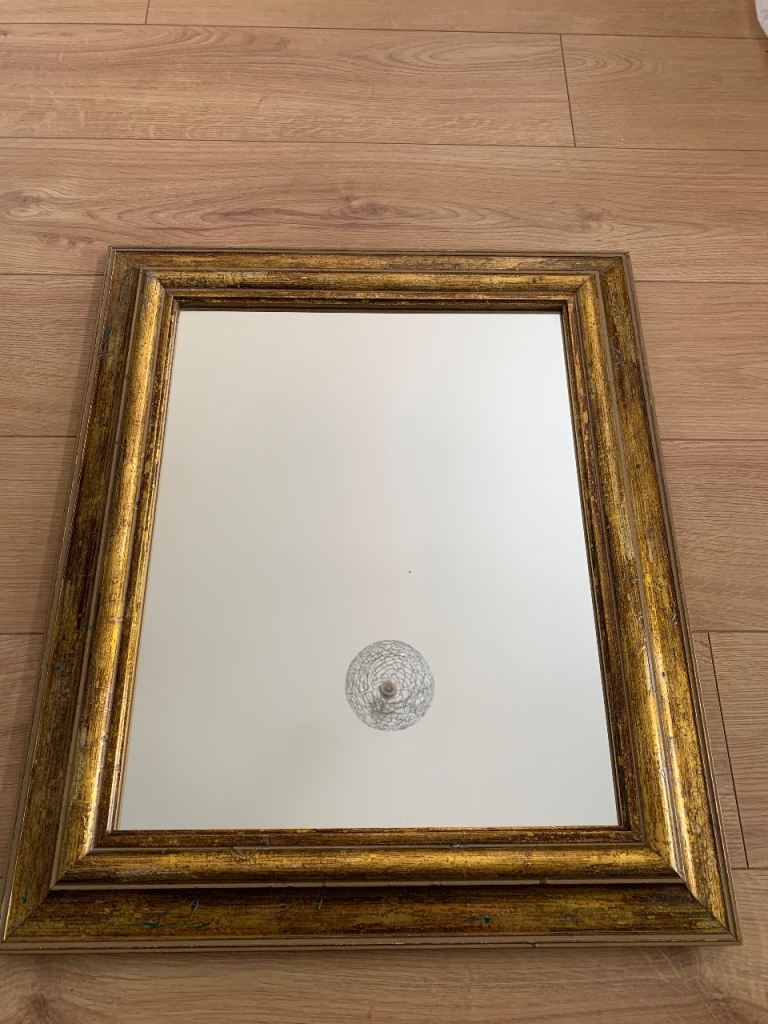 Antique Gold Effect Wood Frame Mirror