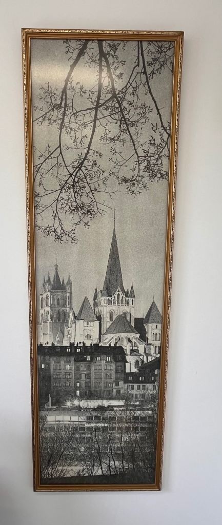 Large Black & White Cityscape Cathedral Framed Print