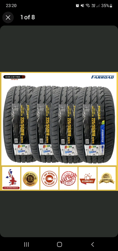 225 55 18  New Tyres x4  | 225 55 ZR18 Tyre FARROAD
