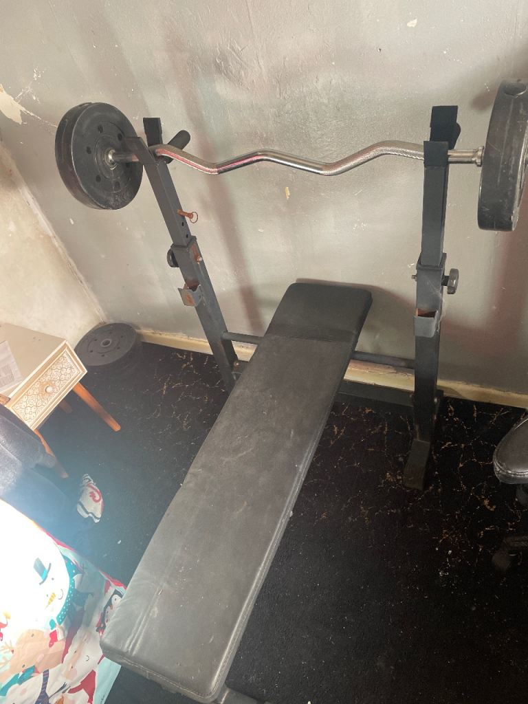 image for Workout bench and bar 