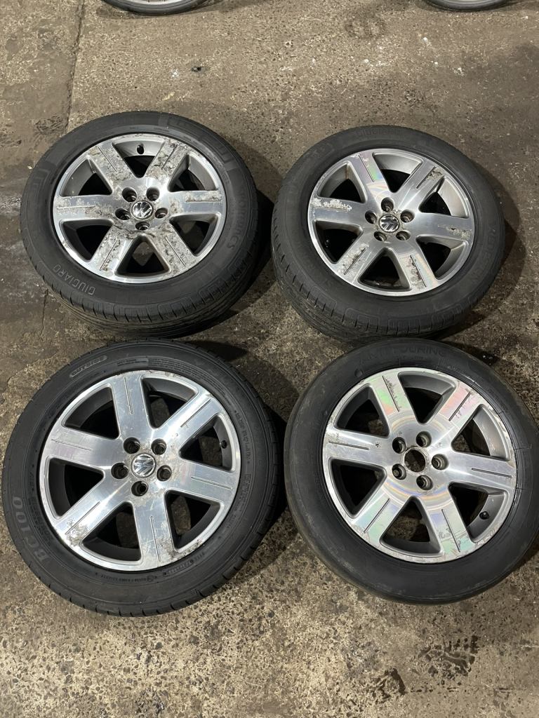 “16”GENUINE VW DIMOND CUT WHEELS +TYRES 