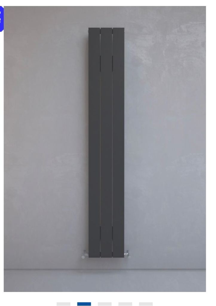 Kudox AluLite Flat Black Vertical Designer Radiator - New was £169